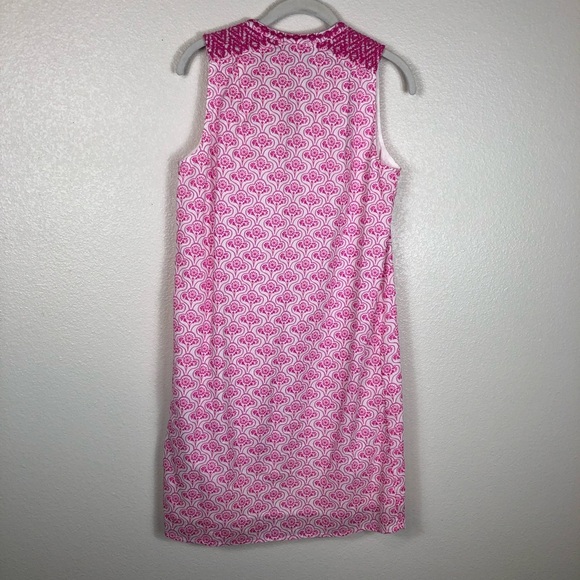 2/$30 Joules Dress Orianne Sleeveless Embroidered Pink & White Geometric Size 4 - Picture 13 of 15